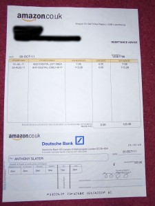 Cheque from Amazon